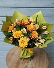 Букет цветов из:  Альстромерии и Розы в Частые