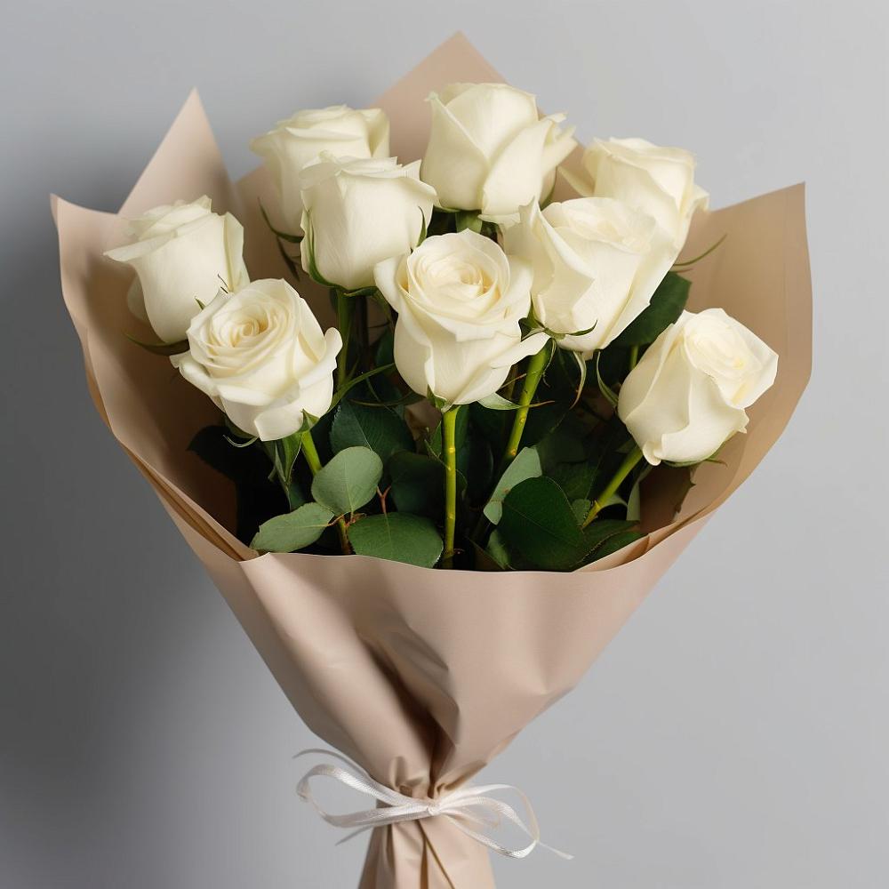 Букет 9 Белых роз Эдлесс Лав в Частые