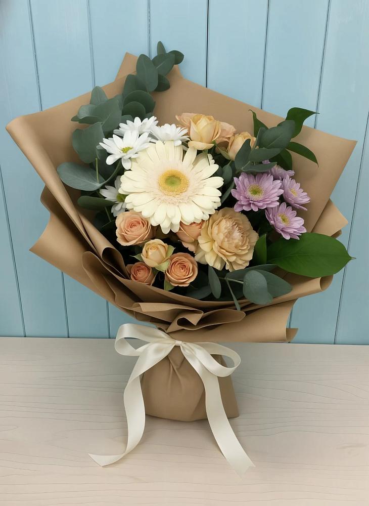 Букет цветов из: Герберы и Хризантемы в Частые