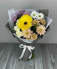 Букет цветов из:  Розы, Герберы и Хризантемы в Частые