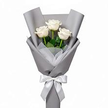 Букет 3 белые розы #REPLACE_PRED# Частые