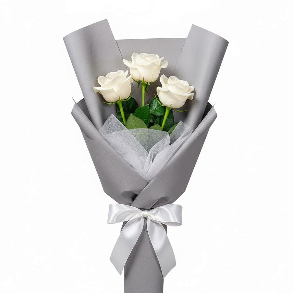 Букет 3 белые розы в Частые