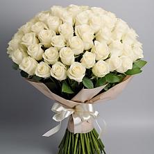 Букет 101 беля роза Белоснежка в Частые