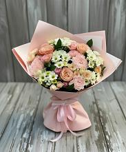 Букет цветов из:  Гвоздики, Розы и Хризантемы в Частые