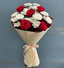 Букет цветов из:  Розы и Хризантемы в Частые