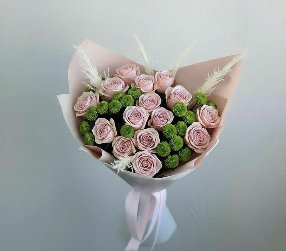 Букет цветов из: Розы и Хризантемы в Частые