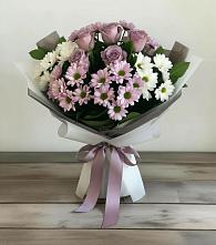 Букет цветов из:  Хризантемы и Розы в Частые