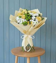 Букет цветов из:  Хризантемы и Розы в Частые