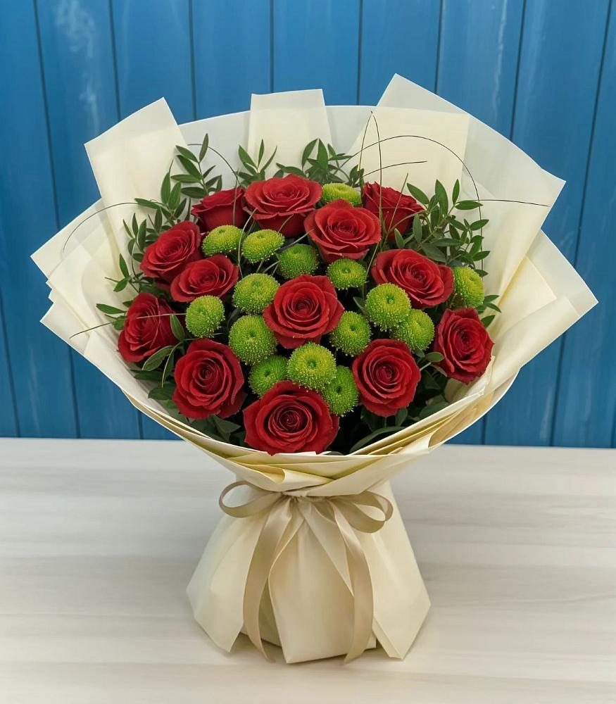 Букет цветов из: Розы и Хризантемы в Частые