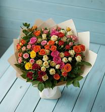 Букет Микс из разноцветных кустовых роз #REPLACE_PRED# Частые